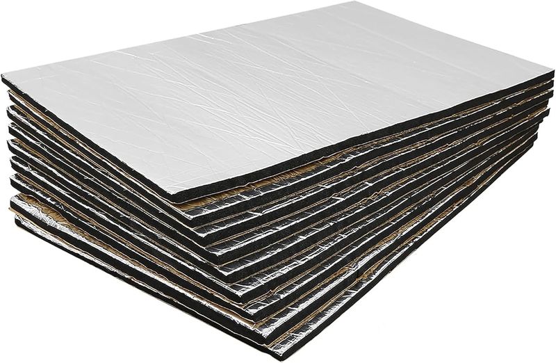 Sulfar 6 pcs Car Sound Insulation Mat 5mm Door Hood Engine Heat Insulation