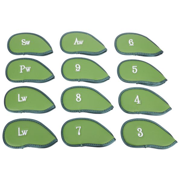 12 Pieces green iron covers - numbered set