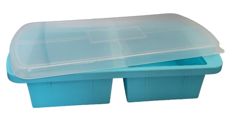 Silicone Soup Freezer Container for Food Storage - 1L Cube Mould-2 Cavities