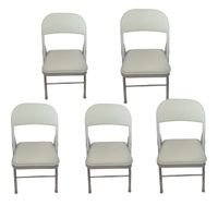 SMTE - Foldable Outdoor Chairs - 5 Pack - White