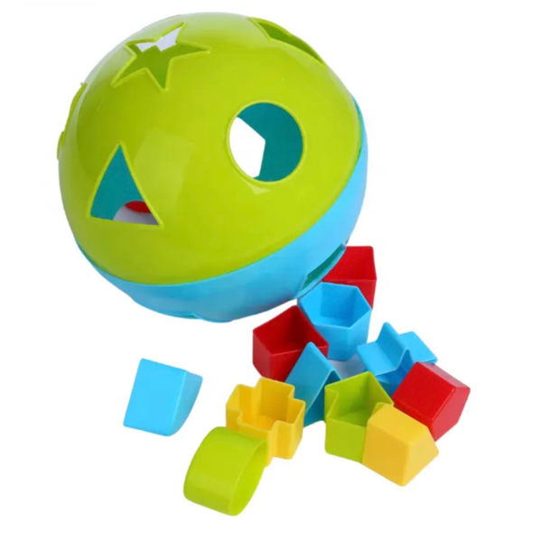 2 in 1 Baby Rolling Ball &amp; Shape Sorting Toy - 12 Pieces