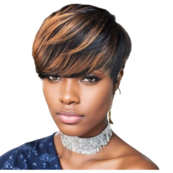 Short Pixie Cut Wig With Highlights.