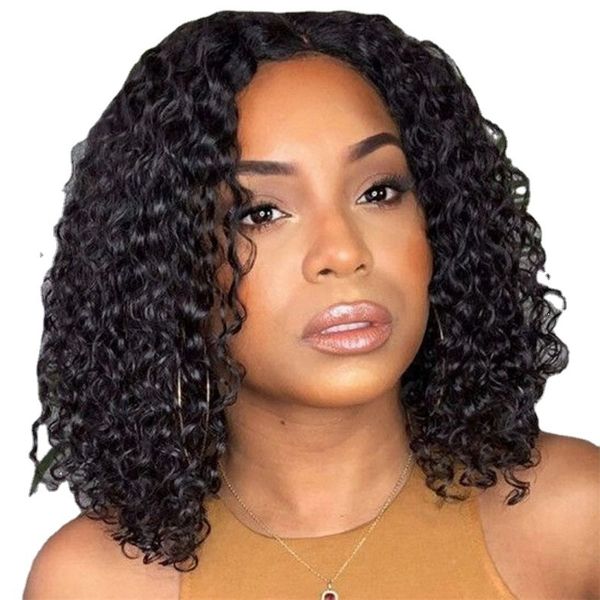 Black Curly Hair Fluffy Wool Roll Synthetic High-Temperature Silk Wig Cover
