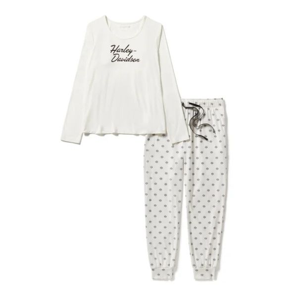 Women's Bar &amp; Shield Long Sleeve Pajama Set- Cloud Dancer