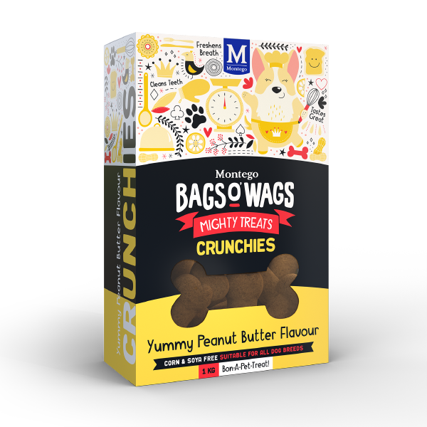 Montego Bags O' Wags - Crunchies Peanut Butter Dog Treats 1 kg