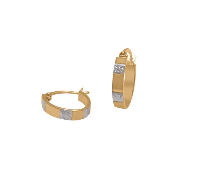 Art Jewellers - 9ct/925 Two-Tone Gold Fusion Triple Hoop Earrings