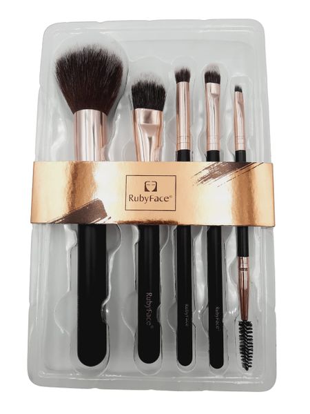 Black Ruby Face Makeup Brush - 5 Piece Set