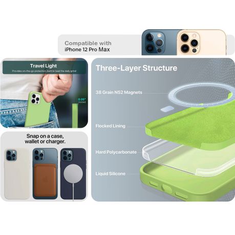 SPECTACULAR Neon Green Magsafe Silicone Case for iPhone 15 Case