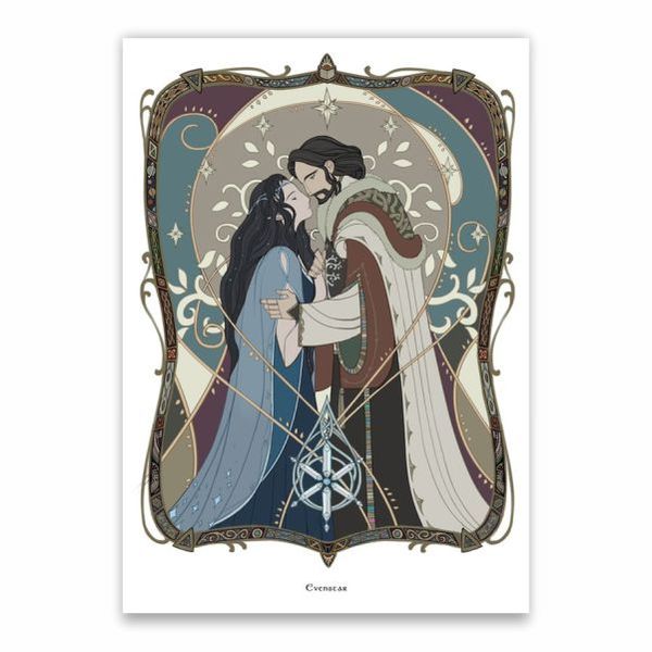 Aragorn And Arwen Evenstar Poster - A1
