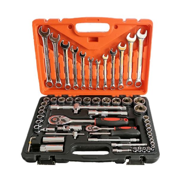 61 Piece Socket and Wrench Set 1/2" 1/4