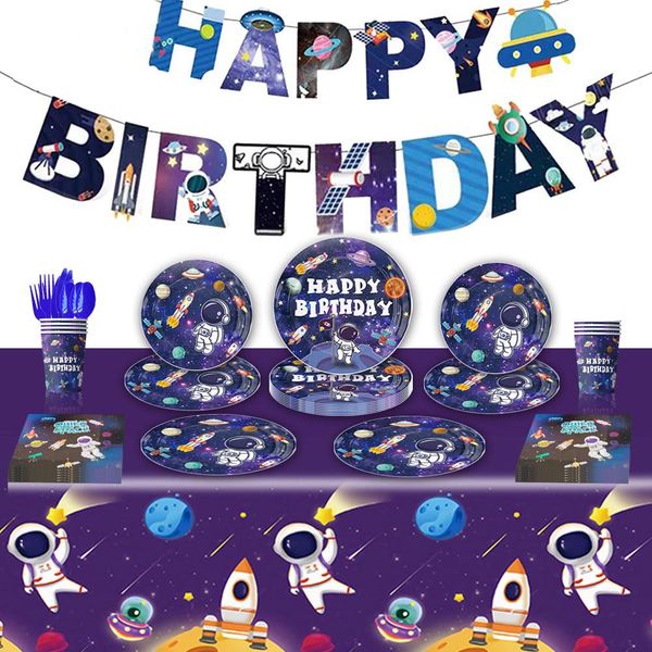 Space Astronaut Party Cutlery Set, Disposable Cutlery Party Gift - 82 Pieces