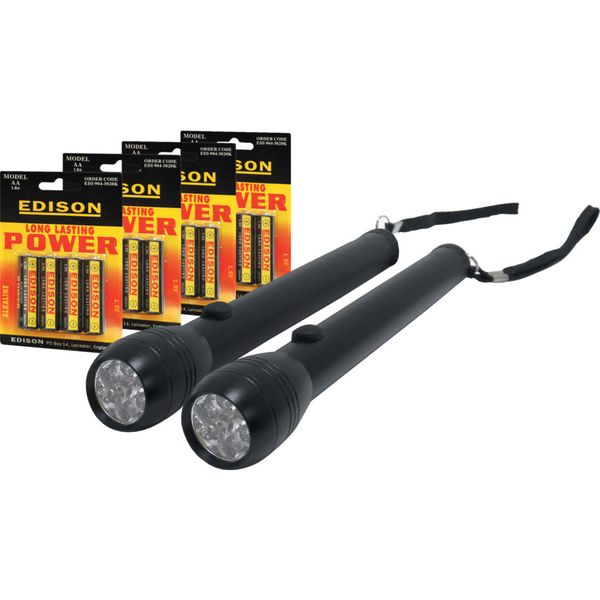 2 x LED Black Torches Kit