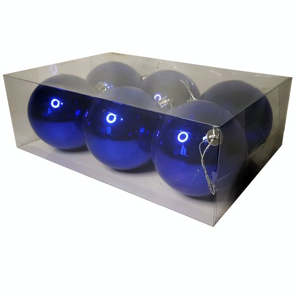 Christmas Balls 6 Pack - Reflective Blue image