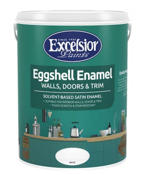 Excelsior Premium Eggshell Enamel White 5lt (Solvent Based)