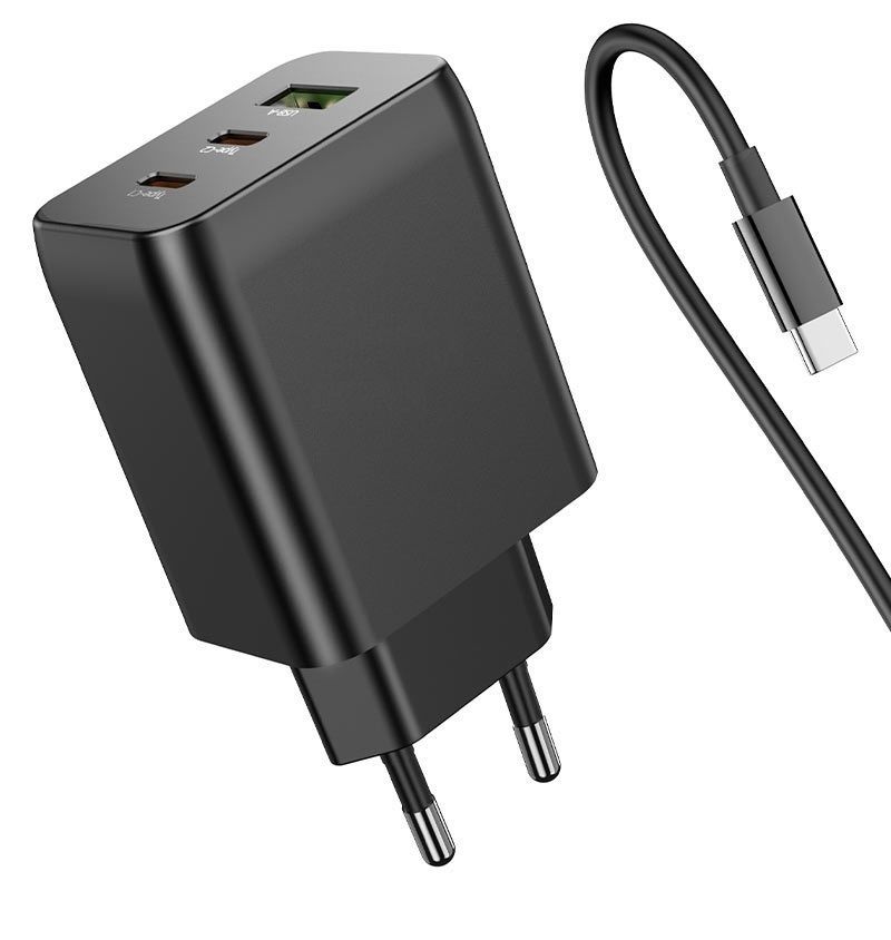 65W Travel Adapter Charger Trio 3 Port With USB-C To USB-C Cable