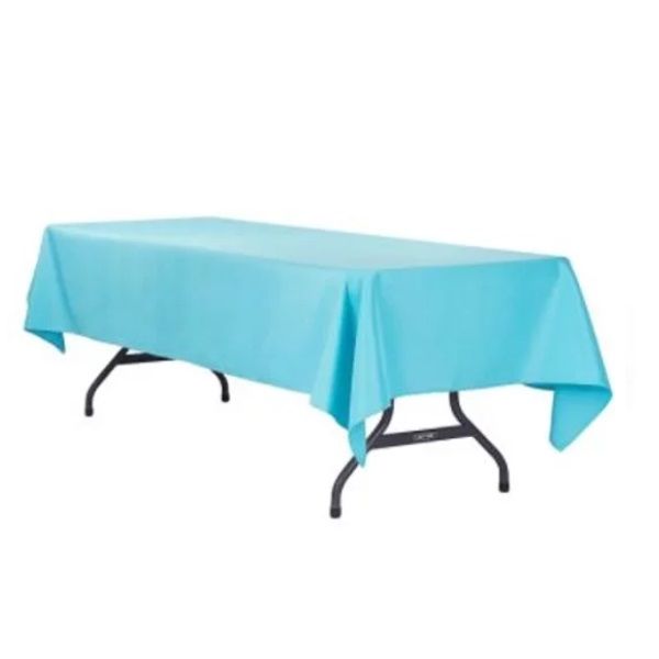 SAER 10 Seater Rectangular Short Baby Blue Tablecloth