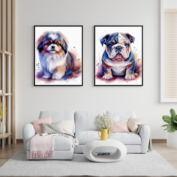 Rootedart Canvas Home Decor Wall Art - Dog 2 Split