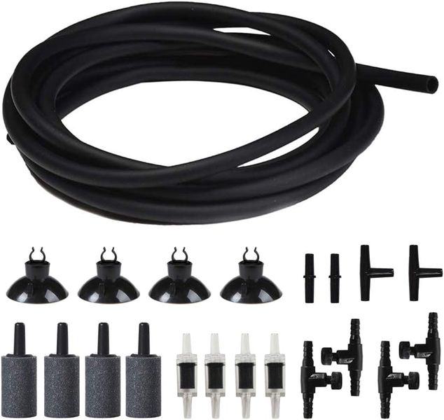 Aquarium Air Pump Accessories Set Airline Tubing Air Stones, Check Valves