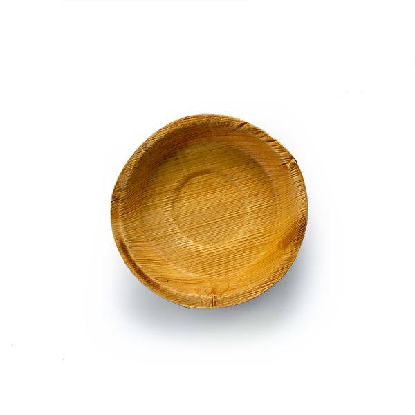 Organic Disposable Areca Leaf 11.5cm Round Dip Bowl - 6 piece
