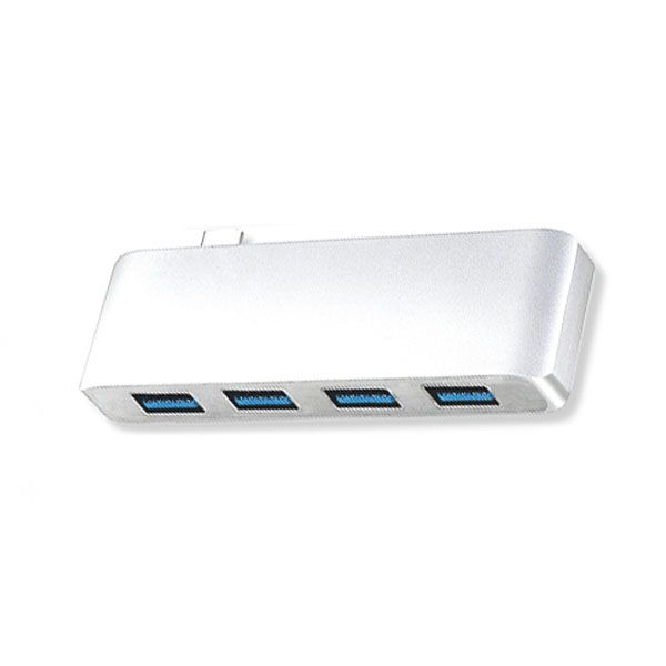 Aluminium 4 Port USB-A Hub to USB Type C Adapter