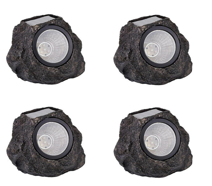 JB Luxx 3W Solar Powered Stone Structure Ground Light - Set of 8
