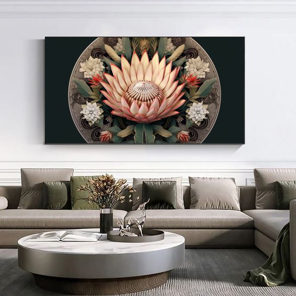Canvas Wall Art - Protea Mandala - 0321