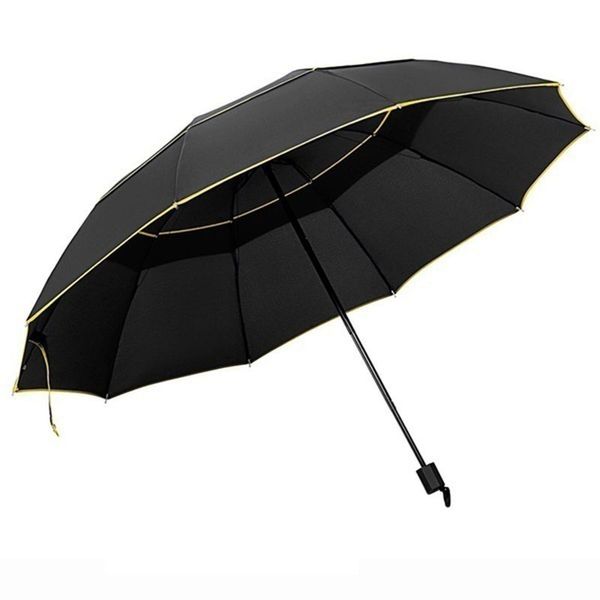 10 Umbrella Bones, Double-Layer Waterproof Large Folding Umbrella