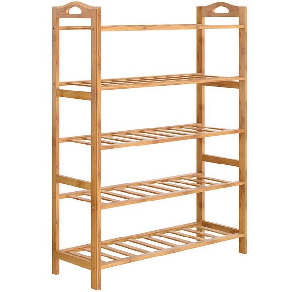 5 Tier Bamboo Wooden Shoe Rack