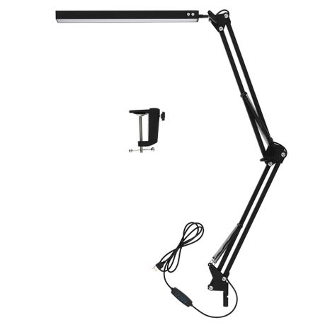 LED Desk Lamp, Adjustable Swing Arm Lamp with Clamp, 3 Modes 10 Brightness Image