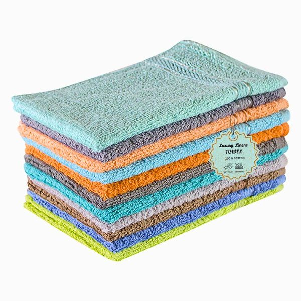 Hand Towels 10 Pack 100% Cotton 550GSM Soft &amp; Quick Dry Hand Towel 30x50cm