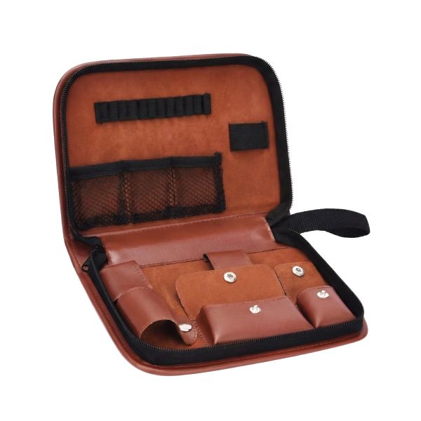 TUGOPLAY - Leather Golf Accessories Storage Case 22.5cm Travel Pouch- Brown