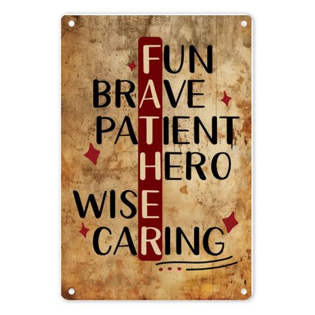 A4 Metal/Tin Poster - Father Typography Image