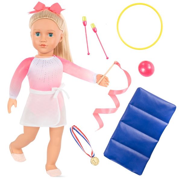 Our Generation - Posable 46cm Doll - Blonde Hair &amp; Blue Eyes - Rhythmic Gymnastics Accessories - Pretend Play - Toys For Kids Ages 3 &amp; Up - Diane