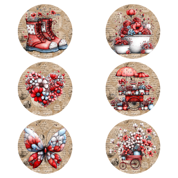 Whimsical Printed Rubber Coaster (Set Of 6)