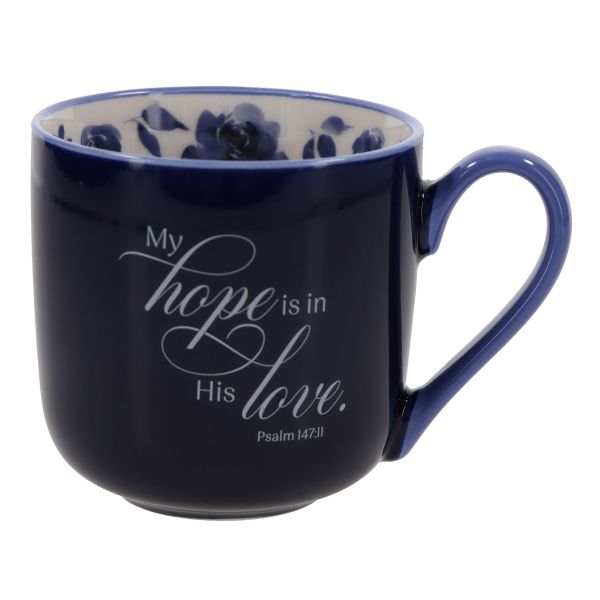 Ceramic Mug - My Hope is in His Love, Blue