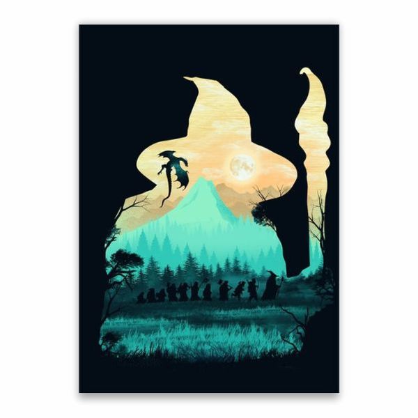 Gandalf Silhouette Fellowship Poster - A1