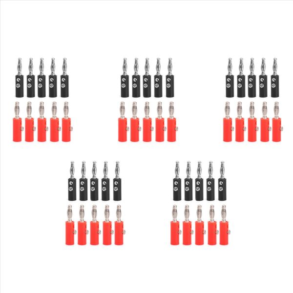 4mm Insulated Banana Plugs Connectors Jack New 50Pcs Red + Black