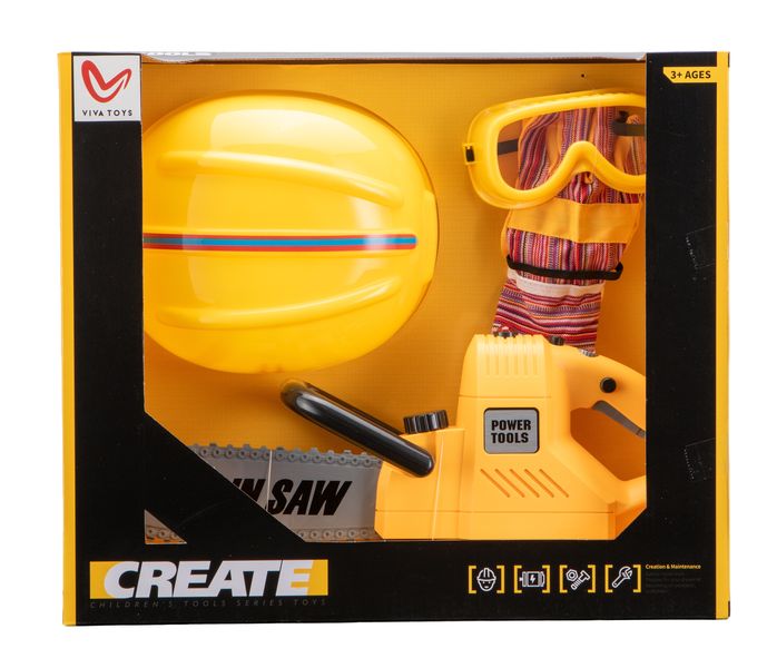 VIVA Toys Battery Operated Chainsaw Set with Light &amp; Sound (5pcs) 33cm Long