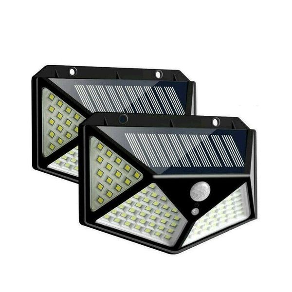 2PCS 100 LED PIR Motion Sensor Solar Wall Light