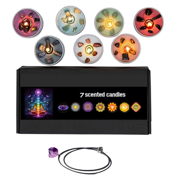 7-Chakra Scented Crystal Candles Gift Set
