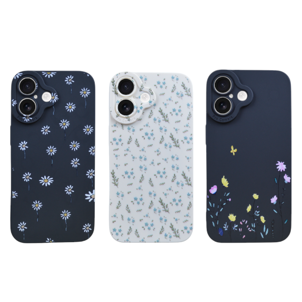 3-Pack Floral Design Phone Case Compatible With iPhone 16 - Multicolor