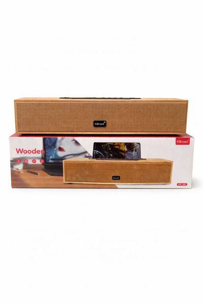 KBroad Wooden Wireless Bluetooth Speaker 10W - Rechargeable Soundbar Style