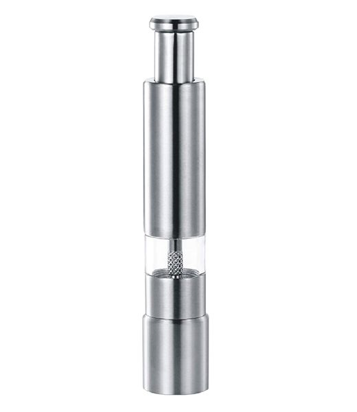 Portable Stainless Steel Salt &amp; Pepper Manual Push Button Grinder