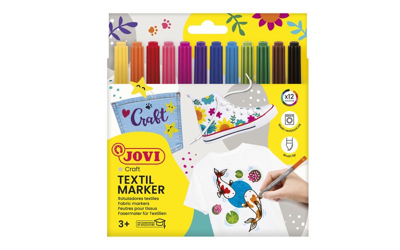 JOVI Fabric Marker 12's With Free Bag