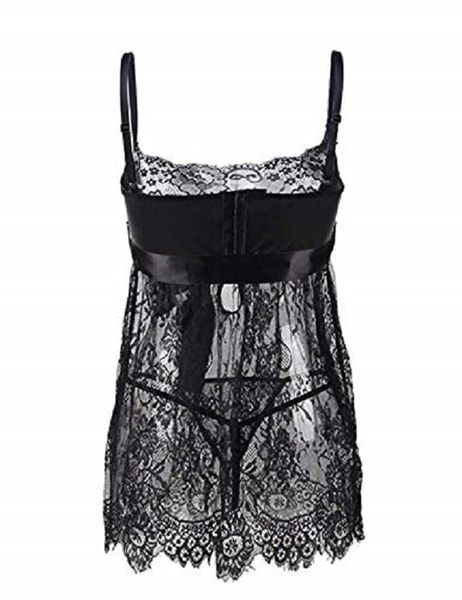 Soft Black Lace Babydoll Sleepwear