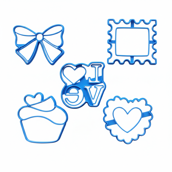 5-Piece Valentine's Day Cookie Cutter Set - Romantic Character Collection