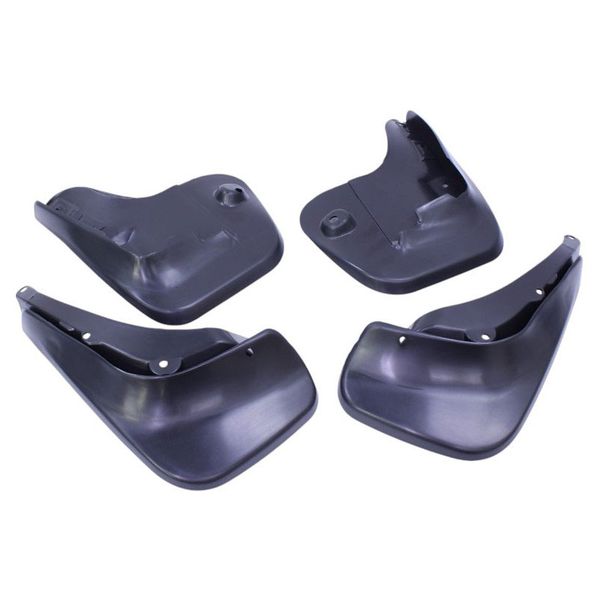 Rubber Mud Flaps Compatible With VW Polo 2007 - Black - Set of 4