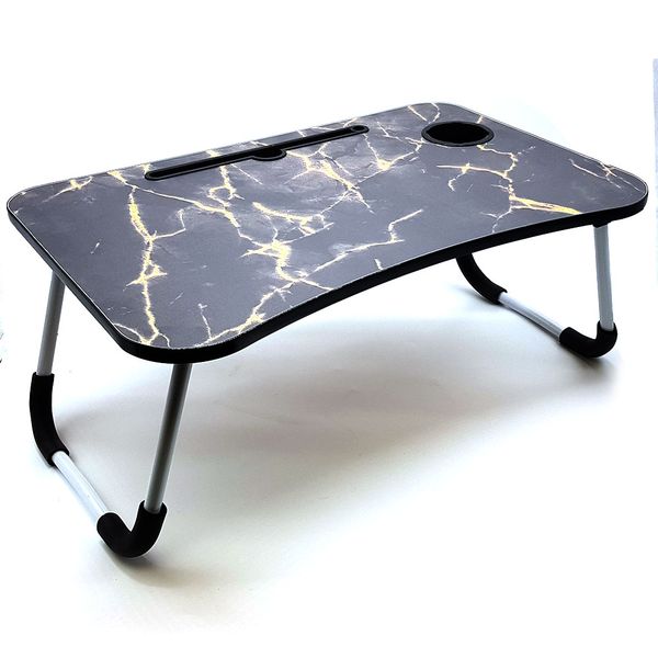 BUFFTEE Large Laptop Foldable Desk Table Serving Tray &amp; tablet stand-Black