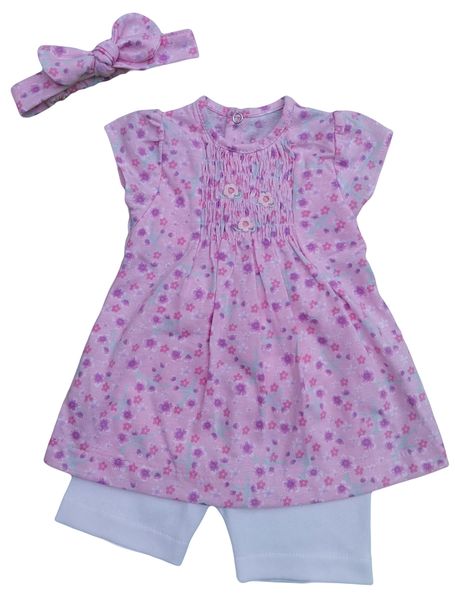 Baby girls smocked dress set with headband