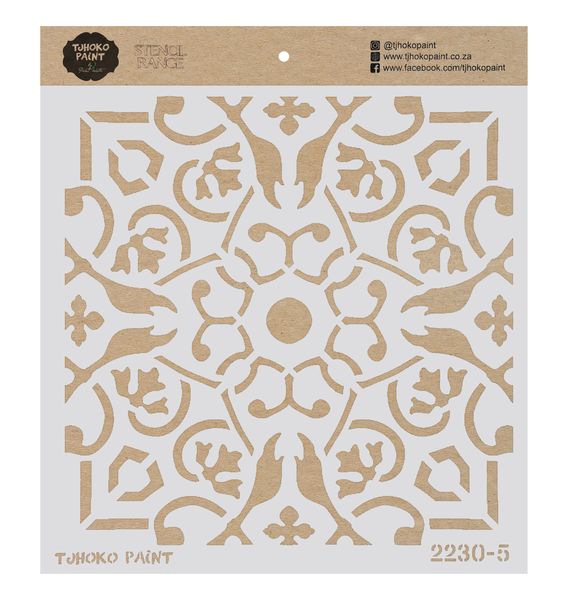Tjhoko Paint Stencil - 30x30cm - Moroccan Tile 1